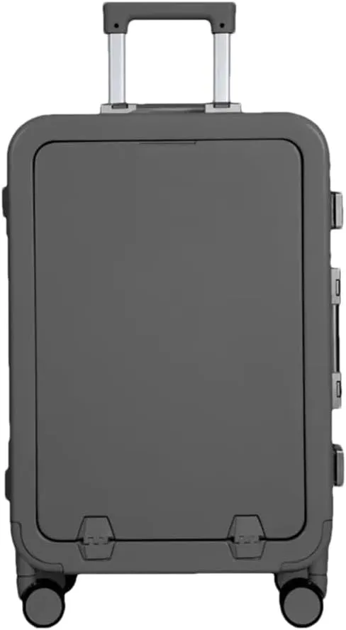 Luggage Bag Front Opening Luggage Suitcase Spinning Luggage Suitcase Unisex with Wheeled Password, Aluminum Frame, 26