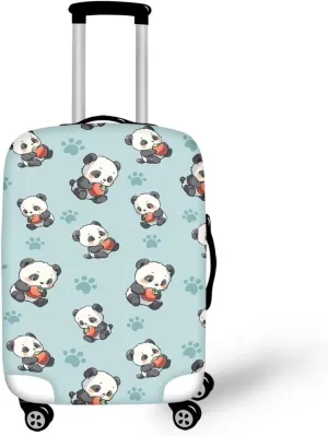 Luggage Covers Apple Suitcase Covers Panda Carry on Luggage Cover Protector Luggage Dust Cover Carry on Cover Protector Carry on Protector Cover Suitcase Sleeve (L Size for 25-28 Inch)