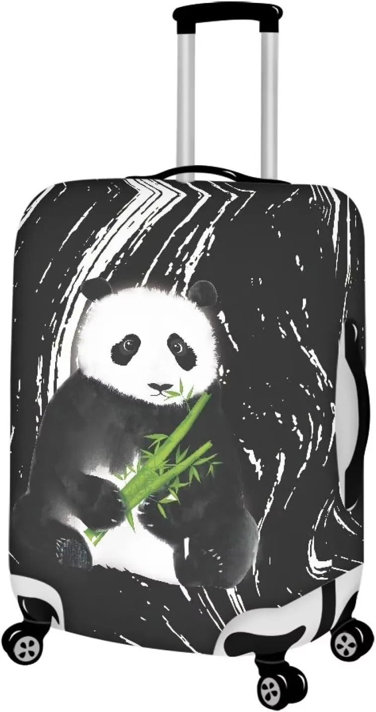 Luggage Covers Black Luggage Covers White Panda Carry on Luggage Cover Luggage Dust Cover Luggage Protector Covers Luggage Dust Cover Suitcase Sleeve for Luggage (L Size for 25-28 Inch)