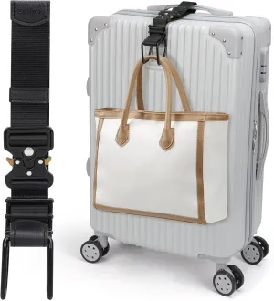 Luggage Hook Strap, Luggage J Hooks to Add a Bag Flight Attendant, Adjustable Luggage Connector Hook with Hands Free