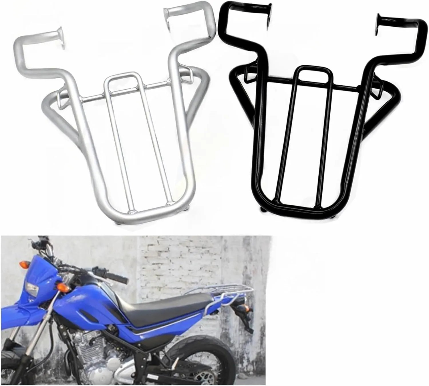Luggage Rack Motorcycle Cargo Shelf Bracket Rear fenders Rack for Yam&aha XT 250 XT250 Serow 1985-2005 Travel Saddlebag Luggage, Silver
