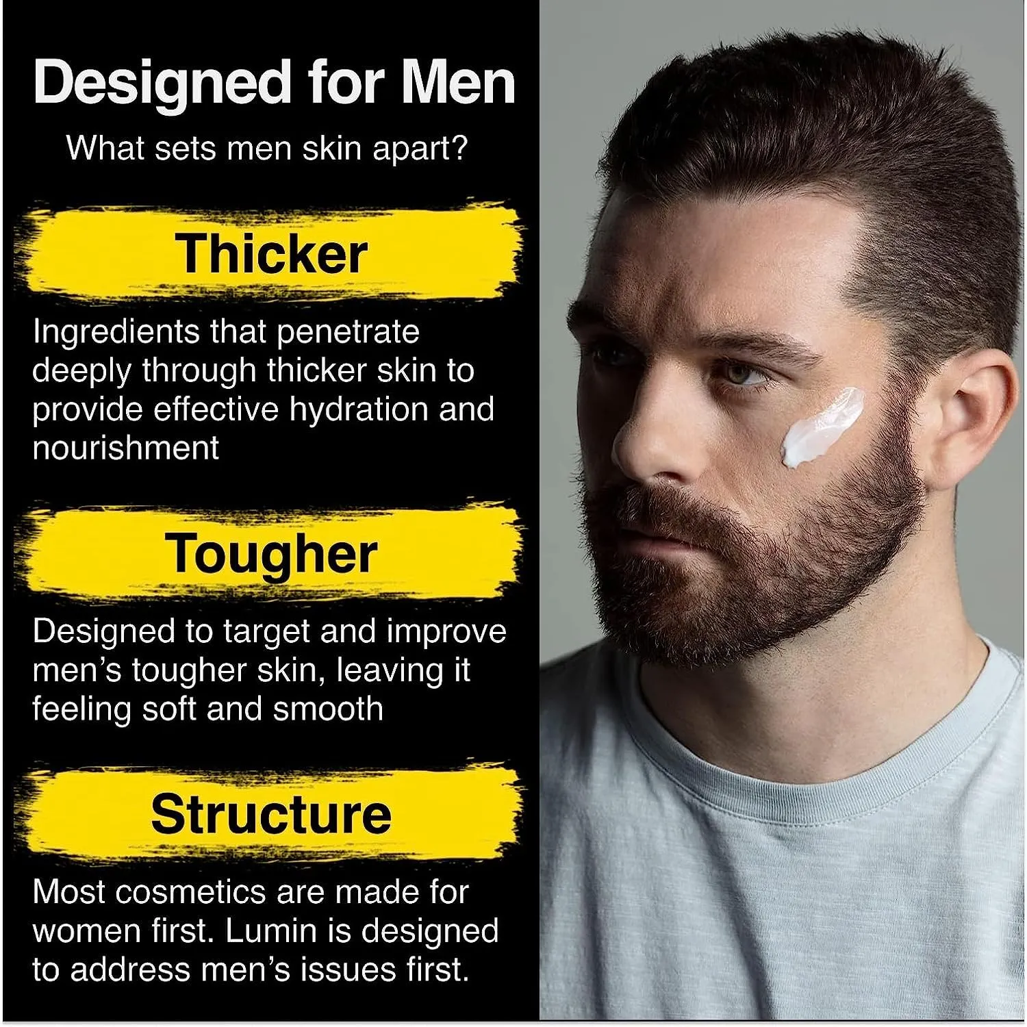 Lumin - Kickass Trio - Daily Face Moisturizer, Wrinkle Defense Serum & Dark Circle Defense Balm, Anti-aging skincare routine for men, Help with Clogged Pores, Dark Circles, Fine Lines, Wrinkles