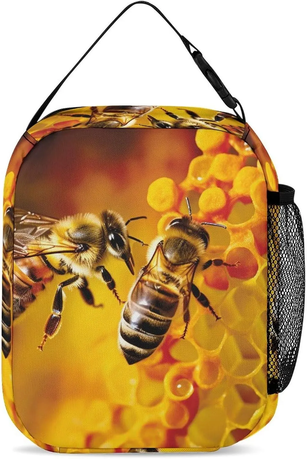 Lunch Bag Reusable Insulated Lunch Box for Women Men Leakproof Cooler Bag Bee Picking Nectar Portable Lunchbox Adults Small Lunch Tote Bag for Office Work Picnic Travel