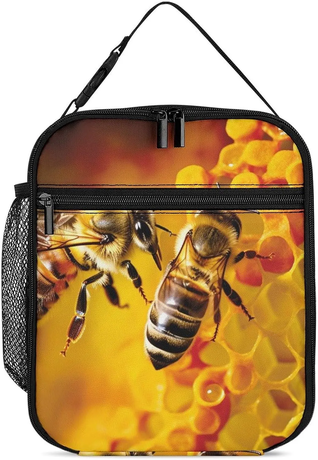 Lunch Bag Reusable Insulated Lunch Box for Women Men Leakproof Cooler Bag Bee Picking Nectar Portable Lunchbox Adults Small Lunch Tote Bag for Office Work Picnic Travel