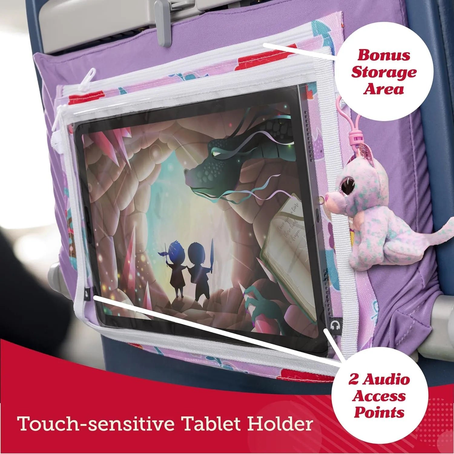 Lusso Gear Kids Airplane Tray Table Cover with Pockets - Travel Essentials for Toddlers - Travel Tray for Kids on Plane or Train - Airplane Must Haves and Flying Essentials - Baby Must Have (Mermaids)