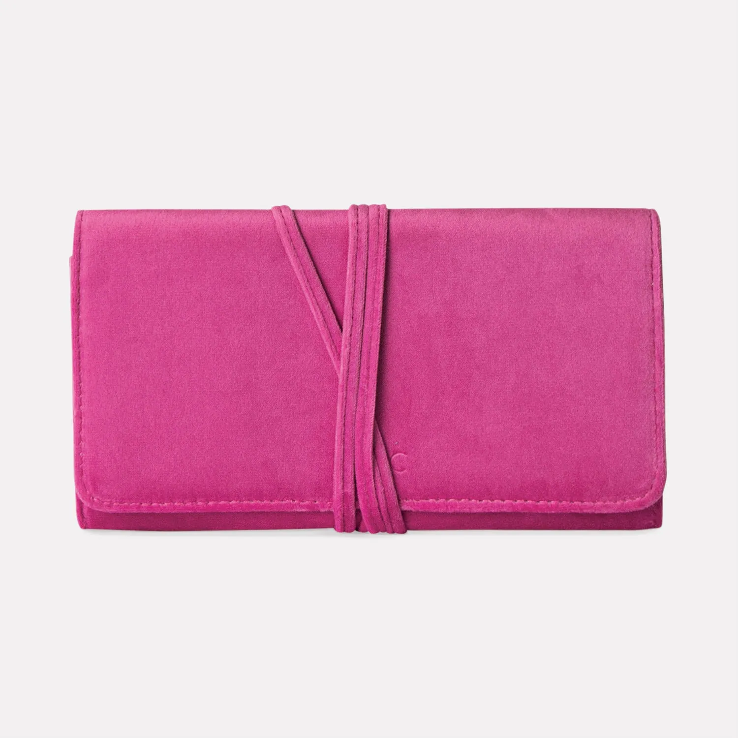 LUXE VELVET JEWELLERY WRAP BERRY