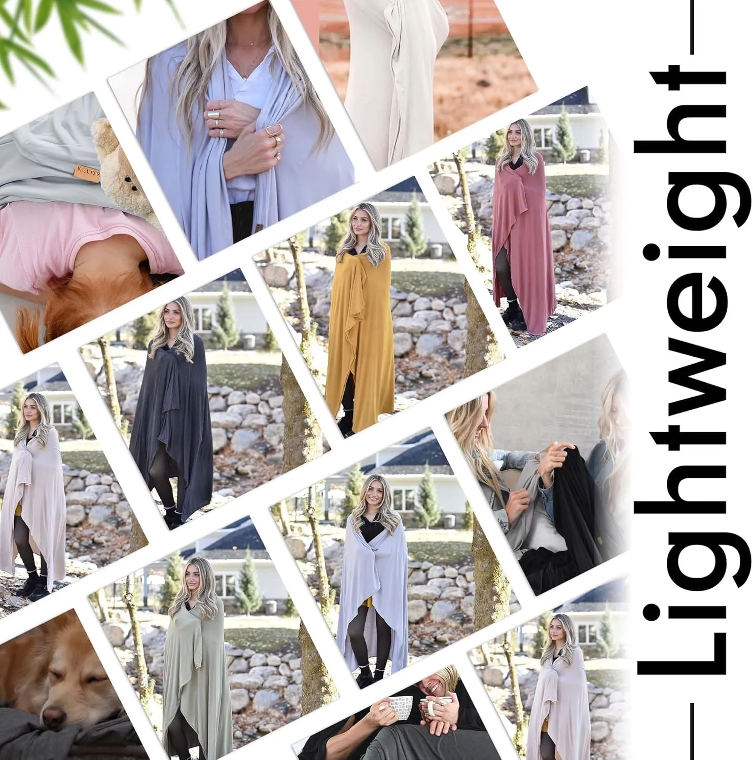 Luxury Cooling Travel Blanket - Stretchy, Lightweight Soft & Breathable Shawl Wraps for Women
