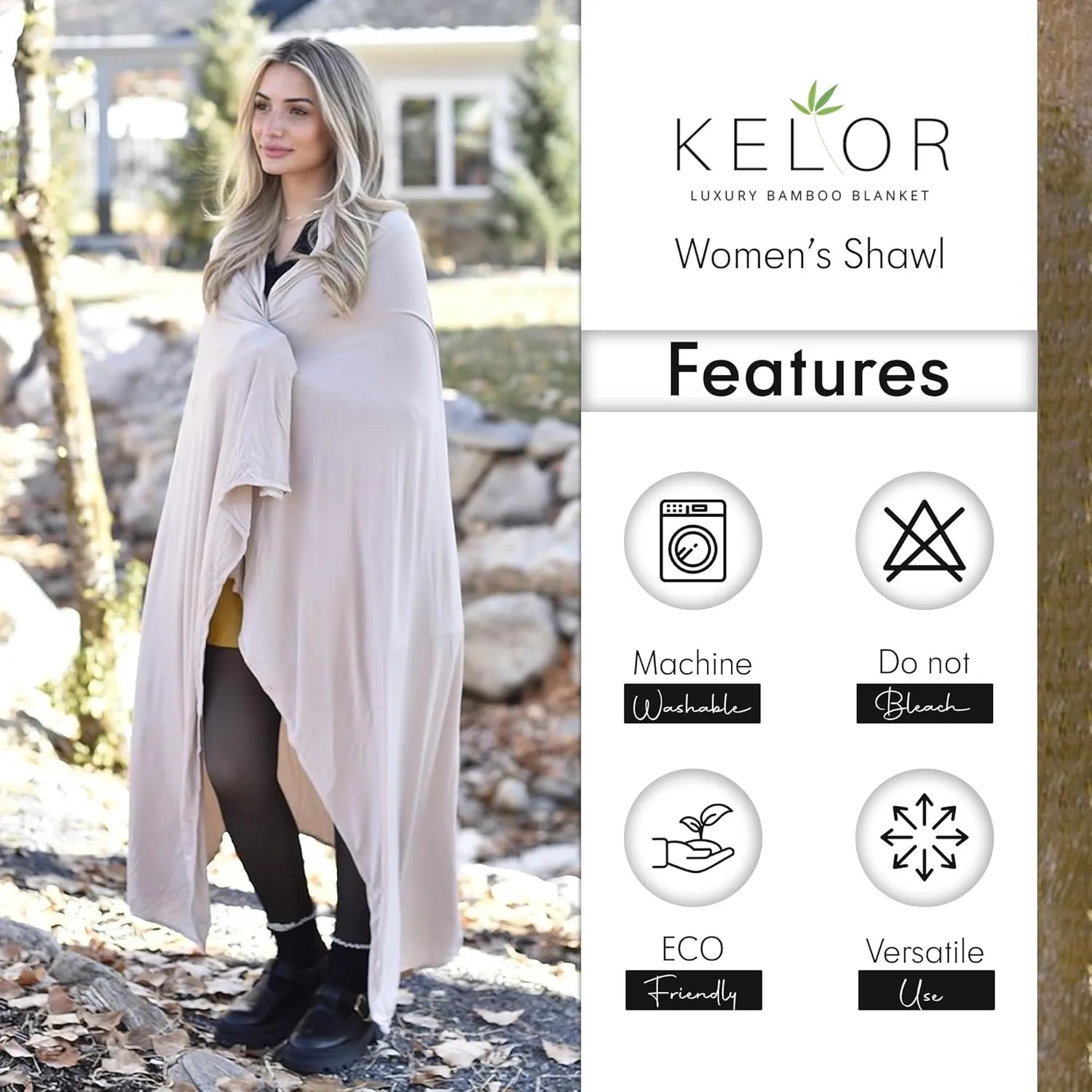 Luxury Cooling Travel Blanket - Stretchy, Lightweight Soft & Breathable Shawl Wraps for Women