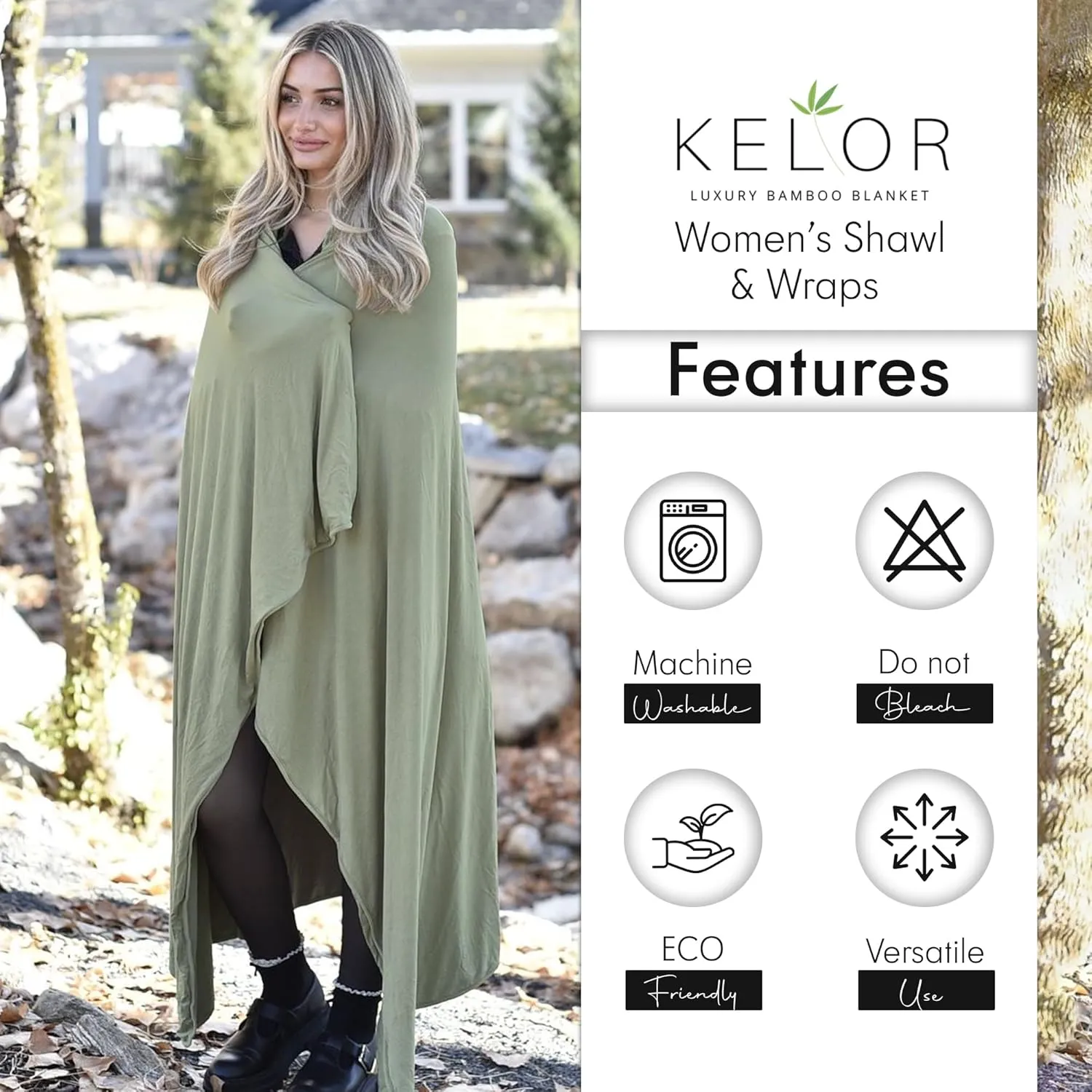 Luxury Cooling Travel Blanket - Stretchy, Lightweight Soft & Breathable Shawl Wraps for Women