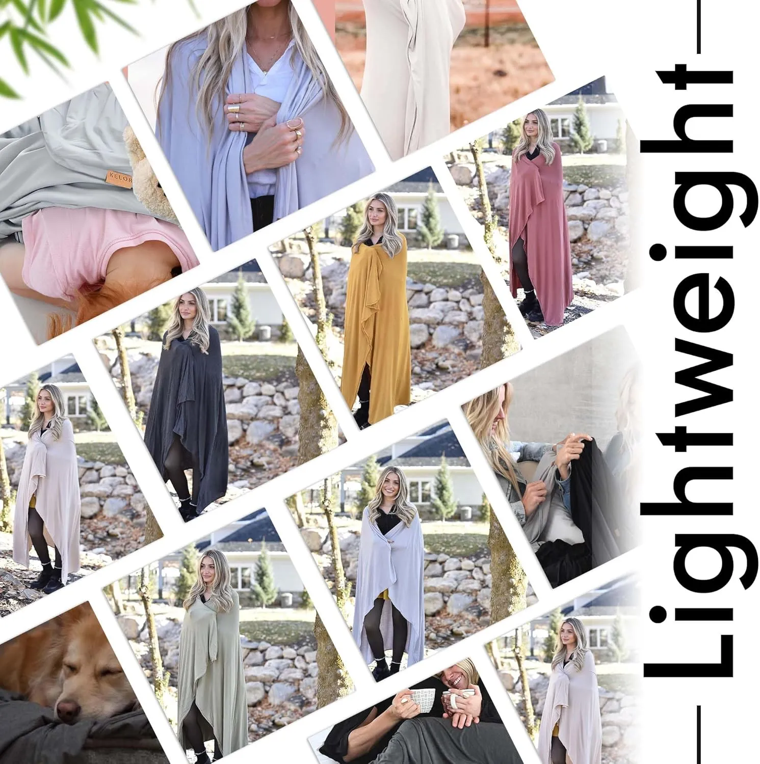 Luxury Cooling Travel Blanket - Stretchy, Lightweight Soft & Breathable Shawl Wraps for Women