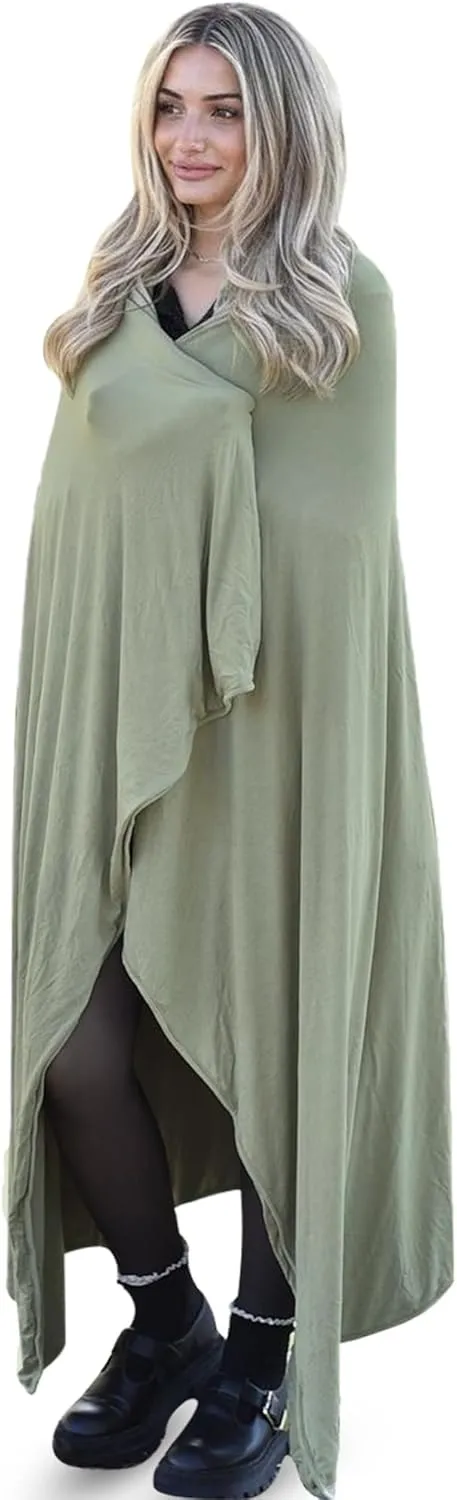 Luxury Cooling Travel Blanket - Stretchy, Lightweight Soft & Breathable Shawl Wraps for Women