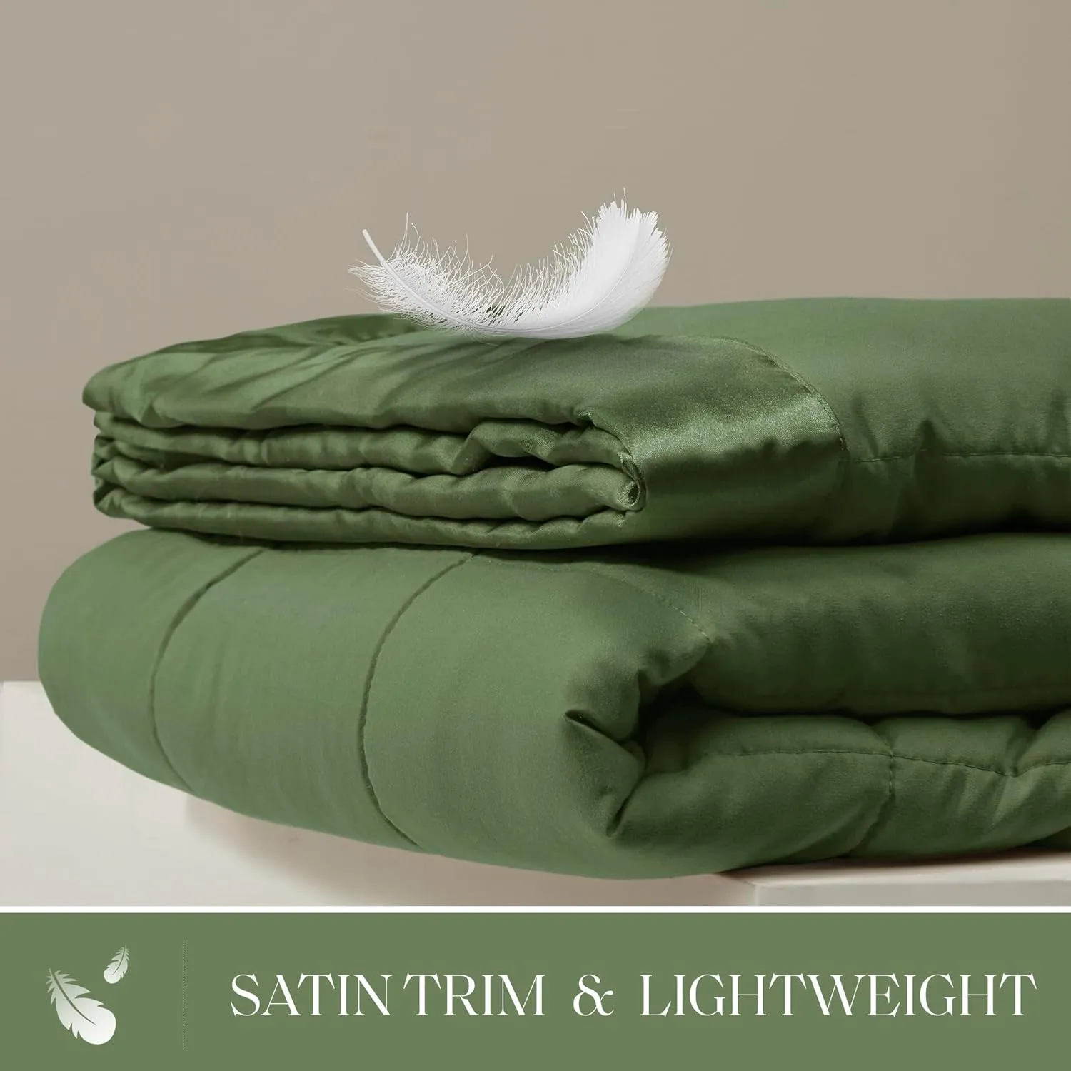Madison Park Queen Blanket Quilted Microfiber, Satin Binding, 3M Scotchgard Moisture Wicking, Soft and Lightweight Summer Blanket for Couch, Windom, Full/Queen, Green