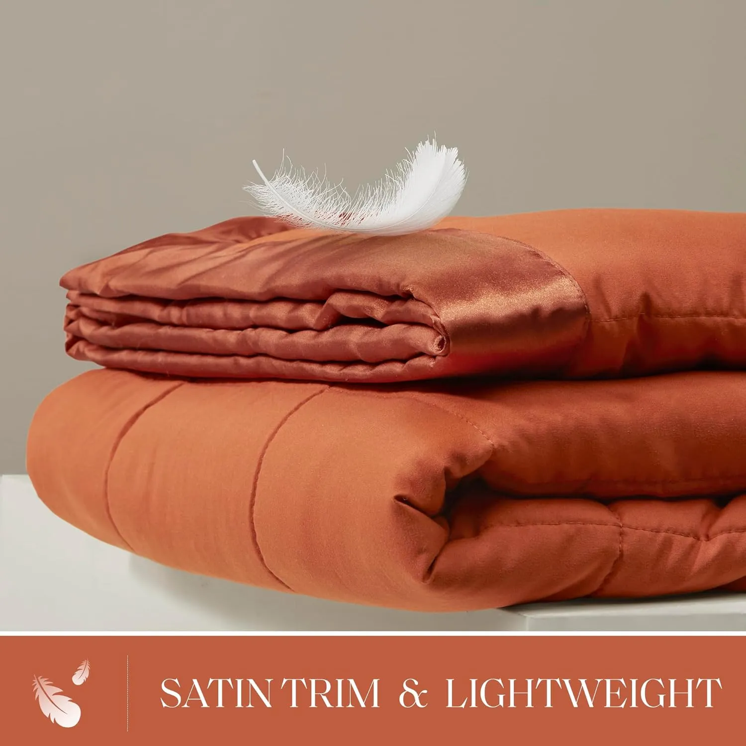 Madison Park Queen Blanket Quilted Microfiber, Satin Binding, 3M Scotchgard Moisture Wicking, Soft and Lightweight Summer Blanket for Couch, Windom, Full/Queen, Orange
