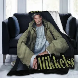 Mads Mikkelsen Blanket Flannel Fleece Printed Throw Blankets Ultra Soft Micro Warm Blanket for All Season Bedding Chair Sofa Couch Bed 50"x40"