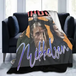 Mads Mikkelsen Blanket Flannel Fleece Printed Throw Blankets Ultra Soft Micro Warm Blanket for All Season Bedding Chair Sofa Couch Bed 50"x40"