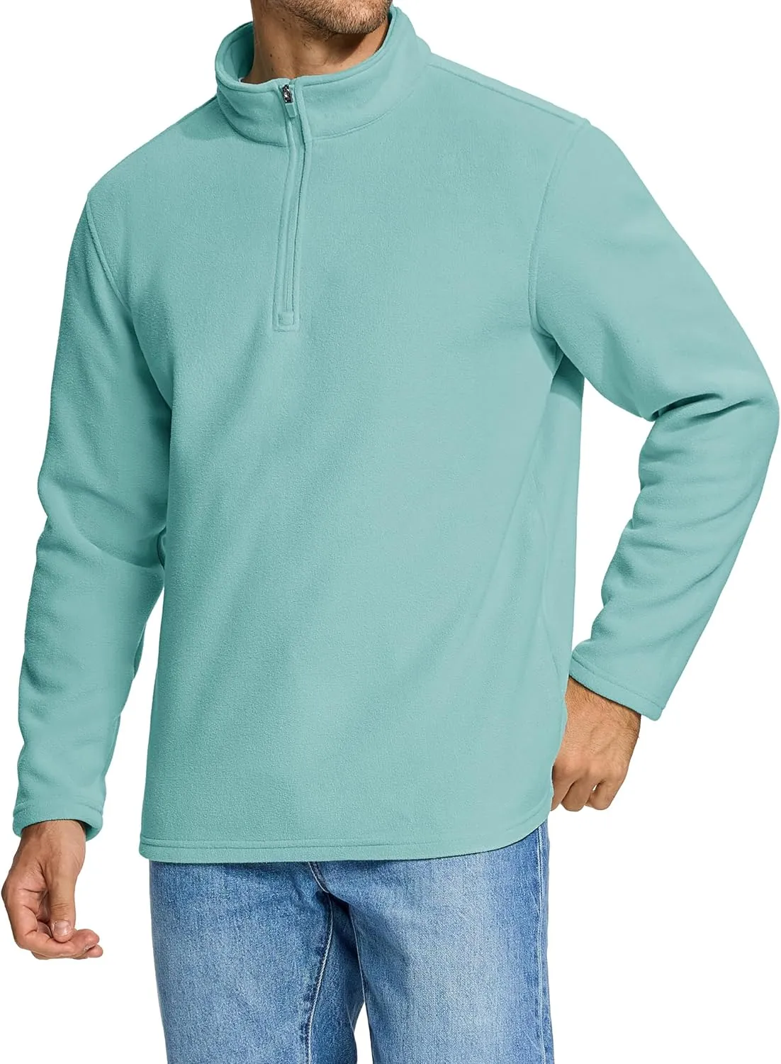 MAGCOMSEN Men's Quarter-Zip Pullover Polar Fleece Sweatshirt Stand Collar Long Sleeve Shirt for Men Thermal Winter Fall