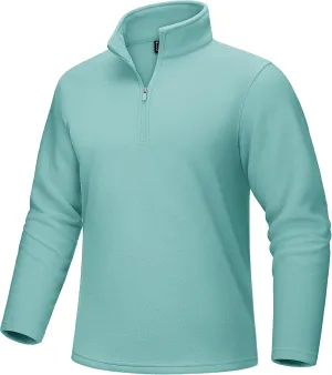 MAGCOMSEN Men's Quarter-Zip Pullover Polar Fleece Sweatshirt Stand Collar Long Sleeve Shirt for Men Thermal Winter Fall