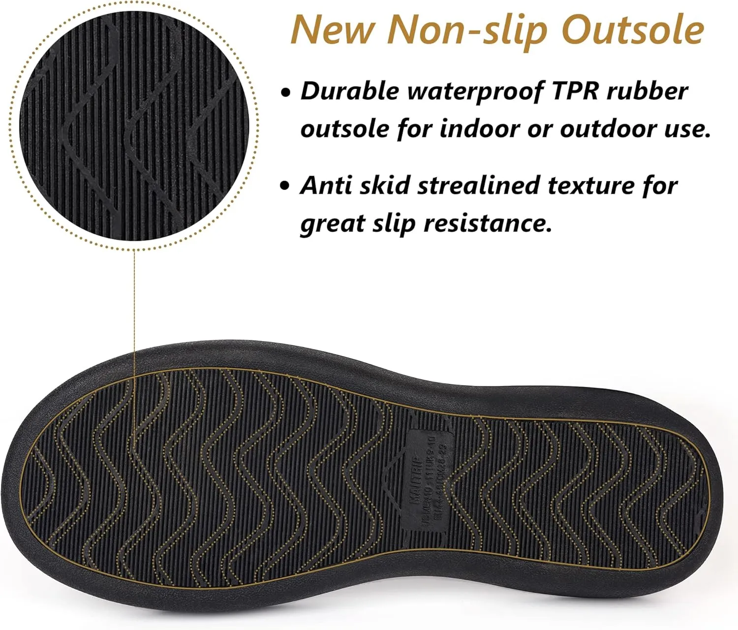 MAIITRIP Men's Cozy Memory Foam House Slippers Non Slip (Size:7-17)