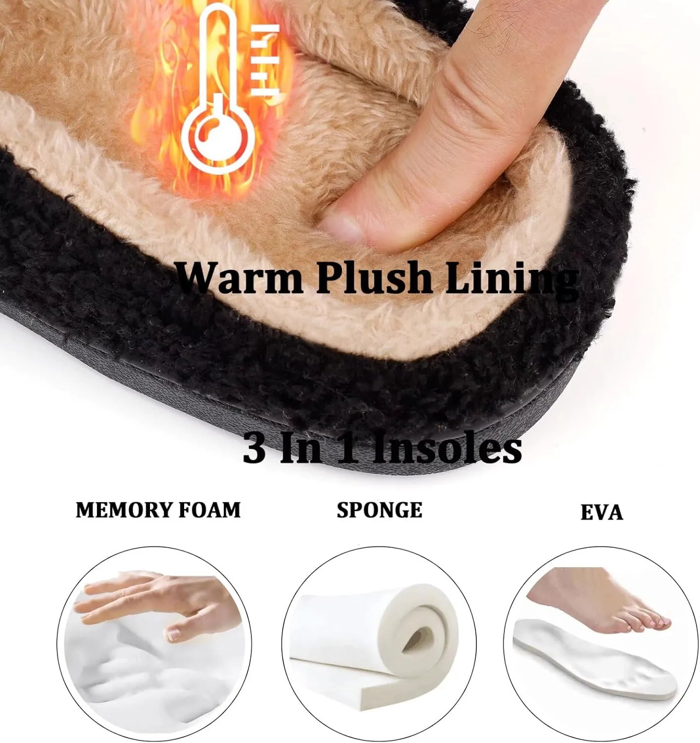 MAIITRIP Men's Cozy Memory Foam House Slippers Non Slip (Size:7-17)