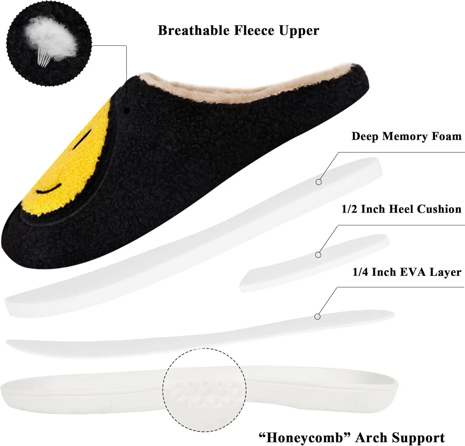 MAIITRIP Men's Cozy Memory Foam House Slippers Non Slip (Size:7-17)