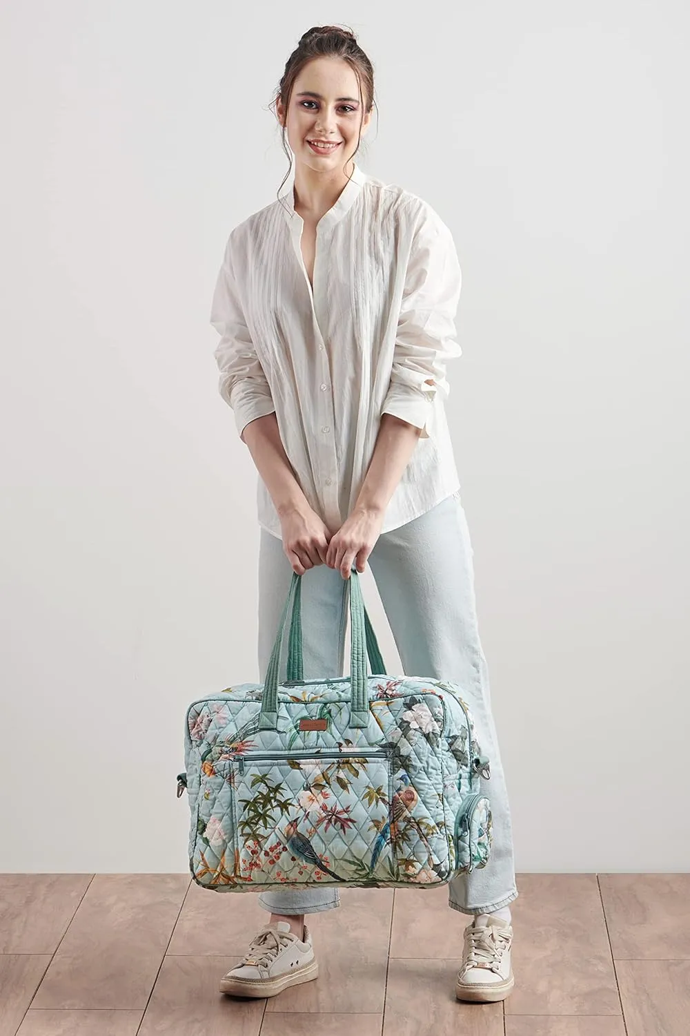 Maison d' Hermine 100% Cotton Handbag | Shoulder Bag | Shoulder Bag for the Beach | Shopping | Travel | Hiking | Women with Zip Pockets