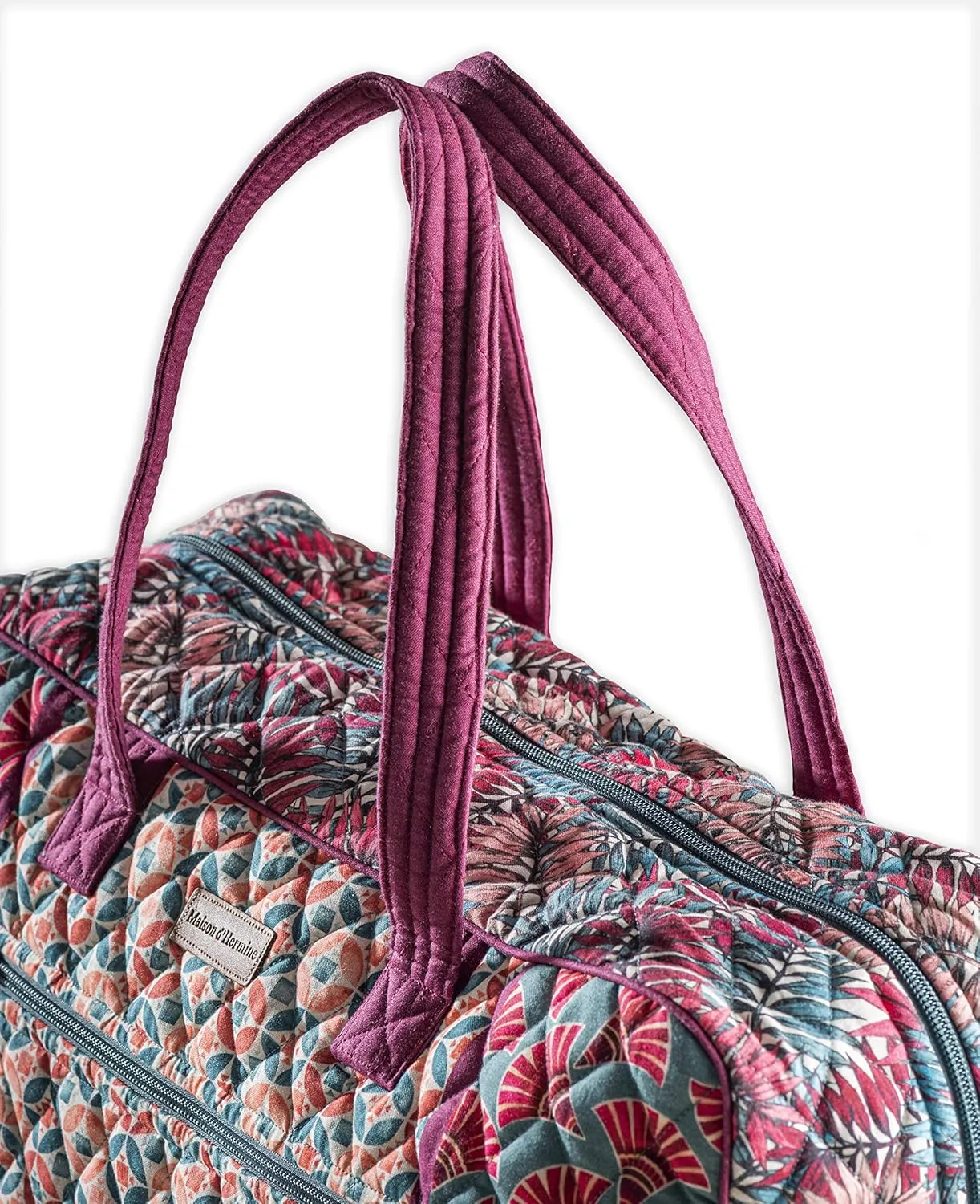 Maison d' Hermine 100% Cotton Handbag | Shoulder Bag | Shoulder Bag for the Beach | Shopping | Travel | Hiking | Women with Zip Pockets