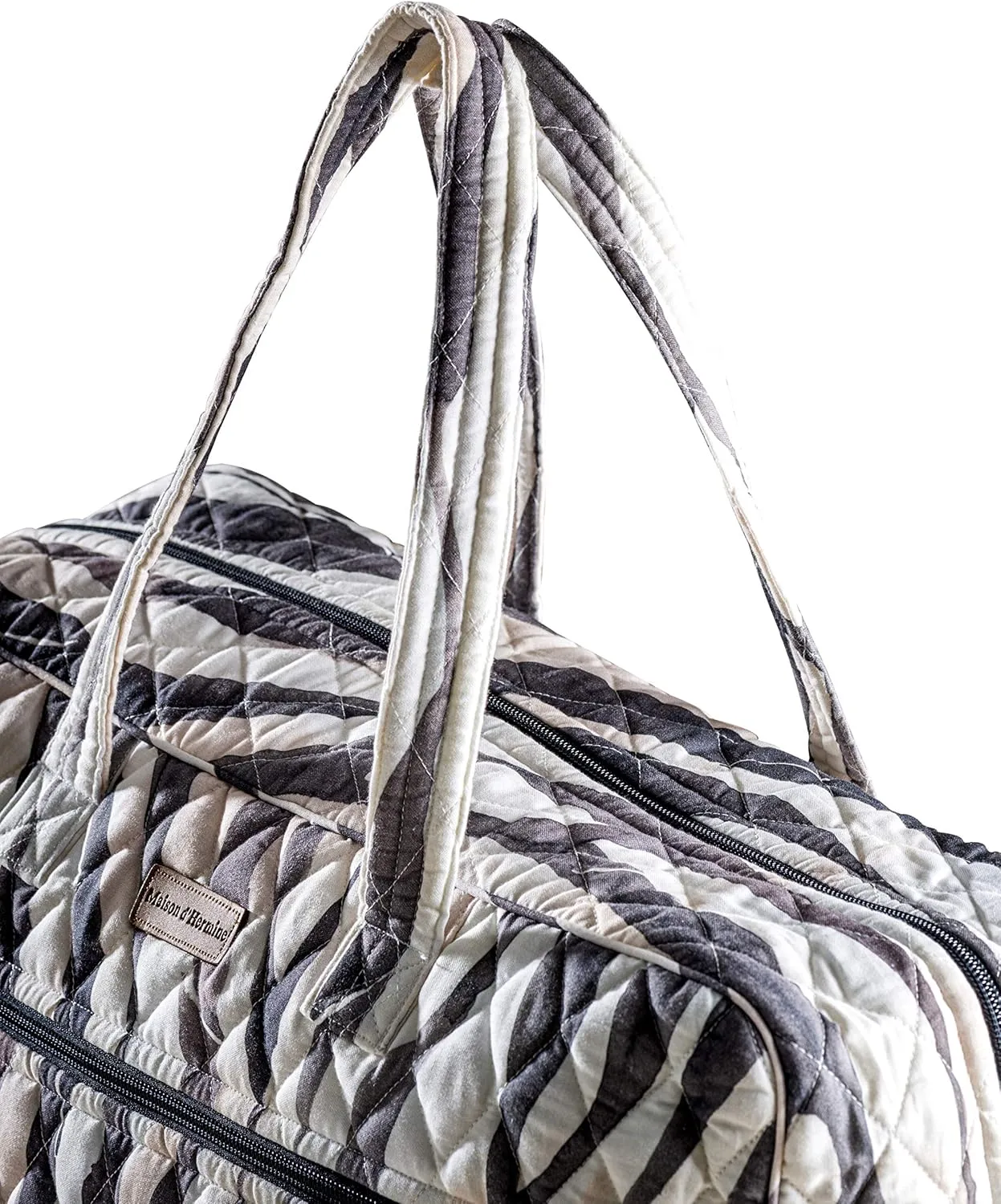 Maison d' Hermine 100% Cotton Handbag | Shoulder Bag | Shoulder Bag for the Beach | Shopping | Travel | Hiking | Women with Zip Pockets