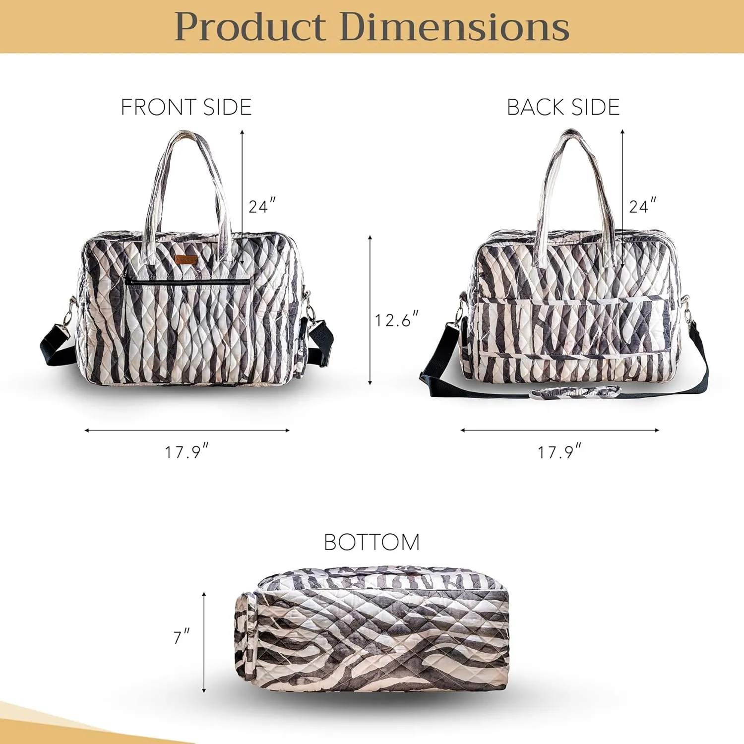 Maison d' Hermine 100% Cotton Handbag | Shoulder Bag | Shoulder Bag for the Beach | Shopping | Travel | Hiking | Women with Zip Pockets