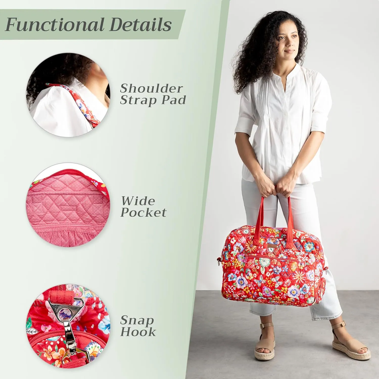 Maison d' Hermine 100% Cotton Handbag | Shoulder Bag | Shoulder Bag for the Beach | Shopping | Travel | Hiking | Women with Zip Pockets