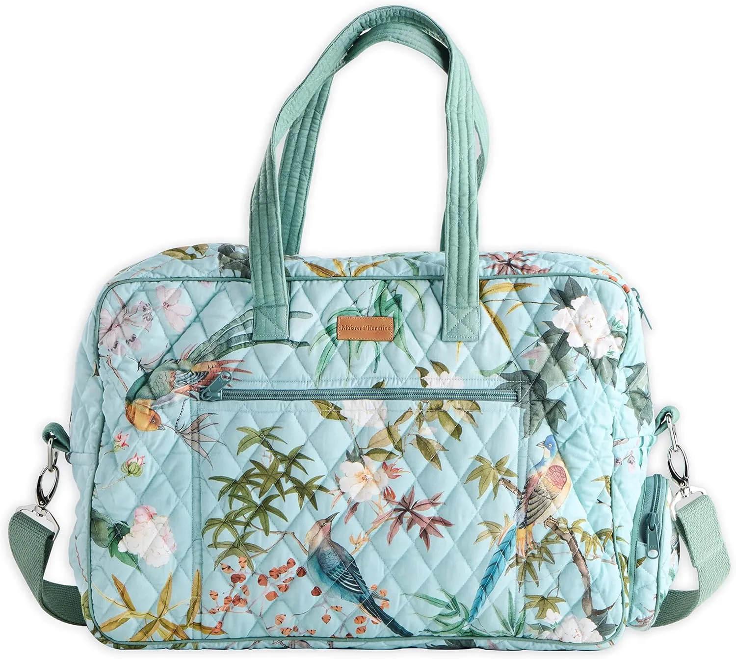 Maison d' Hermine 100% Cotton Handbag | Shoulder Bag | Shoulder Bag for the Beach | Shopping | Travel | Hiking | Women with Zip Pockets
