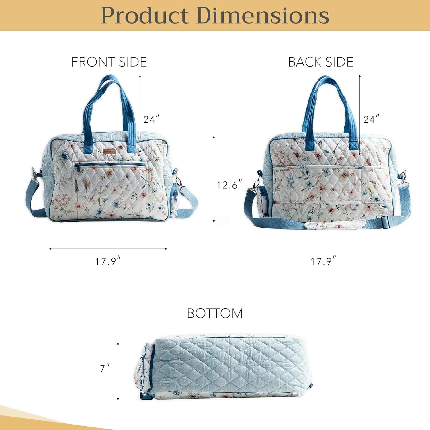 Maison d' Hermine 100% Cotton Handbag | Shoulder Bag | Shoulder Bag for the Beach | Shopping | Travel | Hiking | Women with Zip Pockets