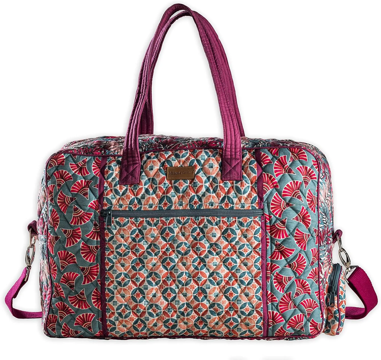 Maison d' Hermine 100% Cotton Handbag | Shoulder Bag | Shoulder Bag for the Beach | Shopping | Travel | Hiking | Women with Zip Pockets
