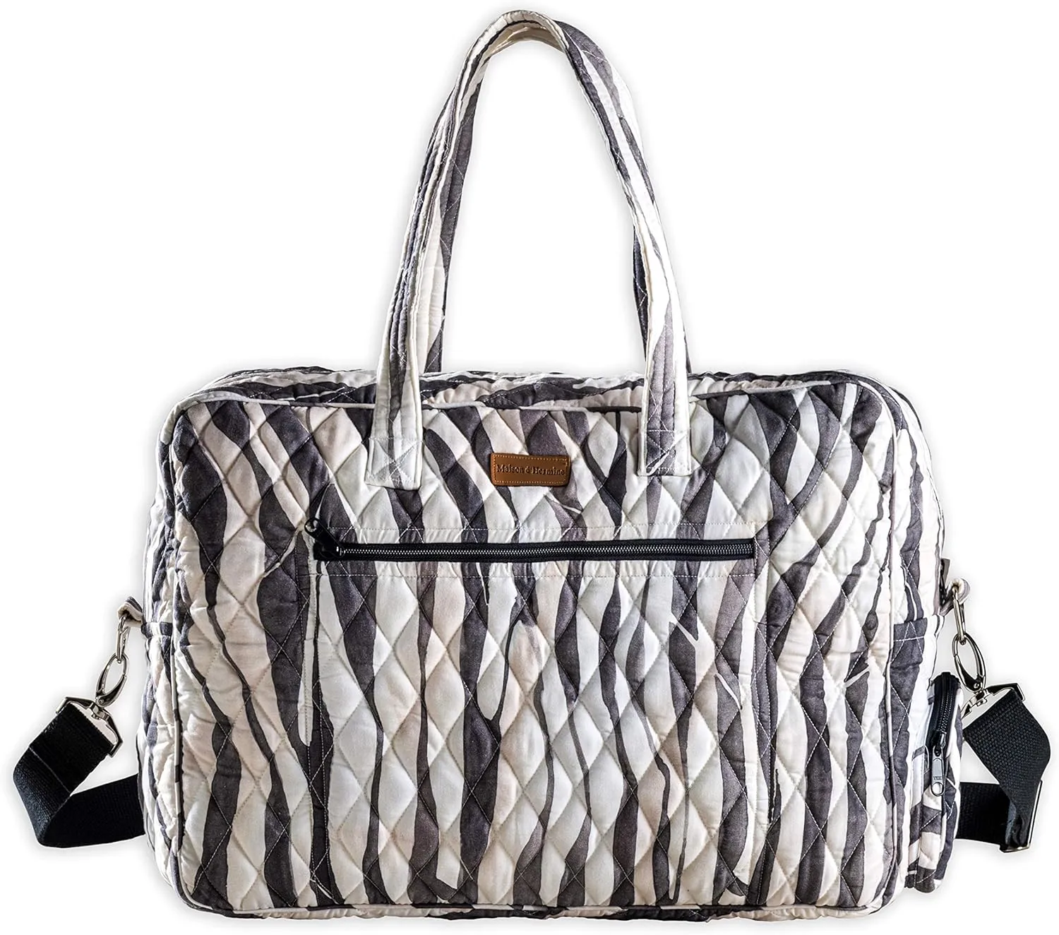 Maison d' Hermine 100% Cotton Handbag | Shoulder Bag | Shoulder Bag for the Beach | Shopping | Travel | Hiking | Women with Zip Pockets