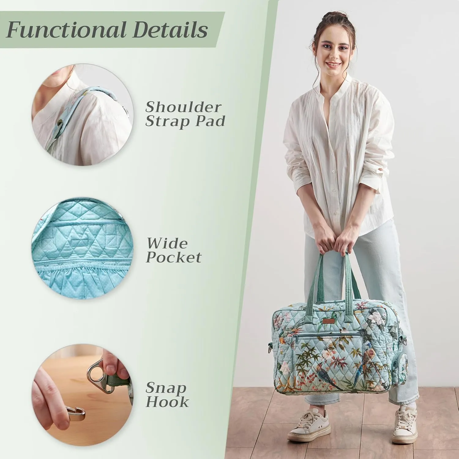 Maison d' Hermine 100% Cotton Handbag | Shoulder Bag | Shoulder Bag for the Beach | Shopping | Travel | Hiking | Women with Zip Pockets