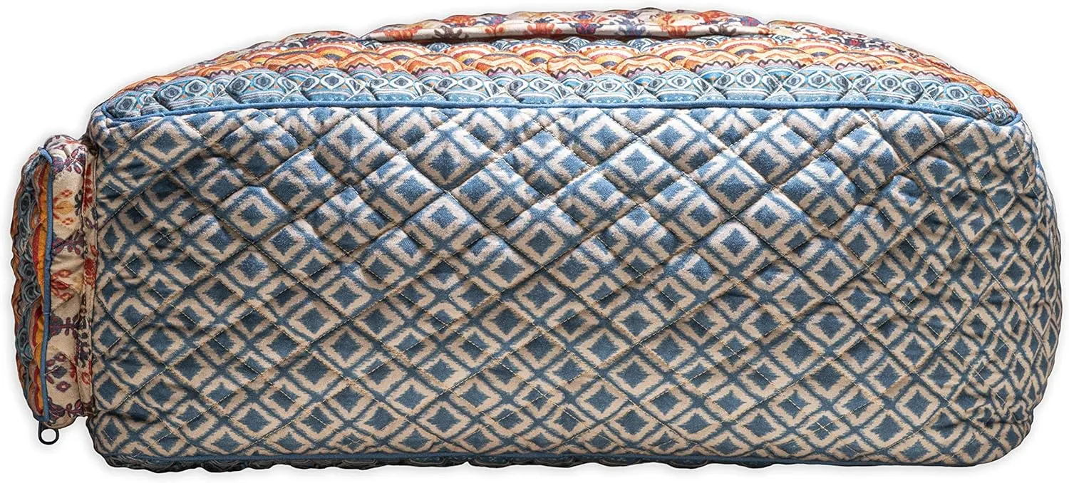 Maison d' Hermine Weekend Bag Cotton Quilted Duffel Overnight Luggage Weekender Gym Bag for Gifts Travel Men Women Business Travellers Family Trip, Ikat