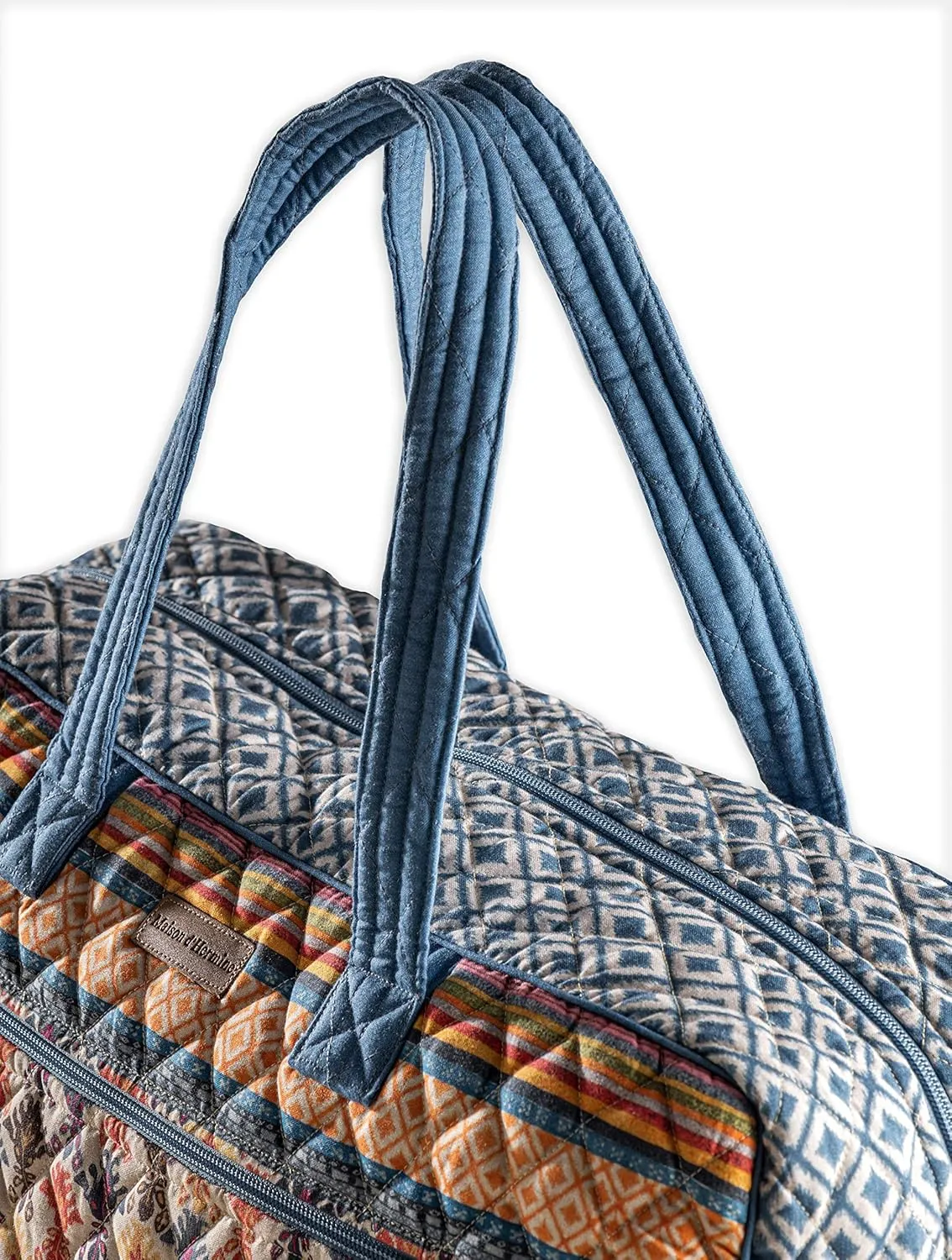 Maison d' Hermine Weekend Bag Cotton Quilted Duffel Overnight Luggage Weekender Gym Bag for Gifts Travel Men Women Business Travellers Family Trip, Ikat