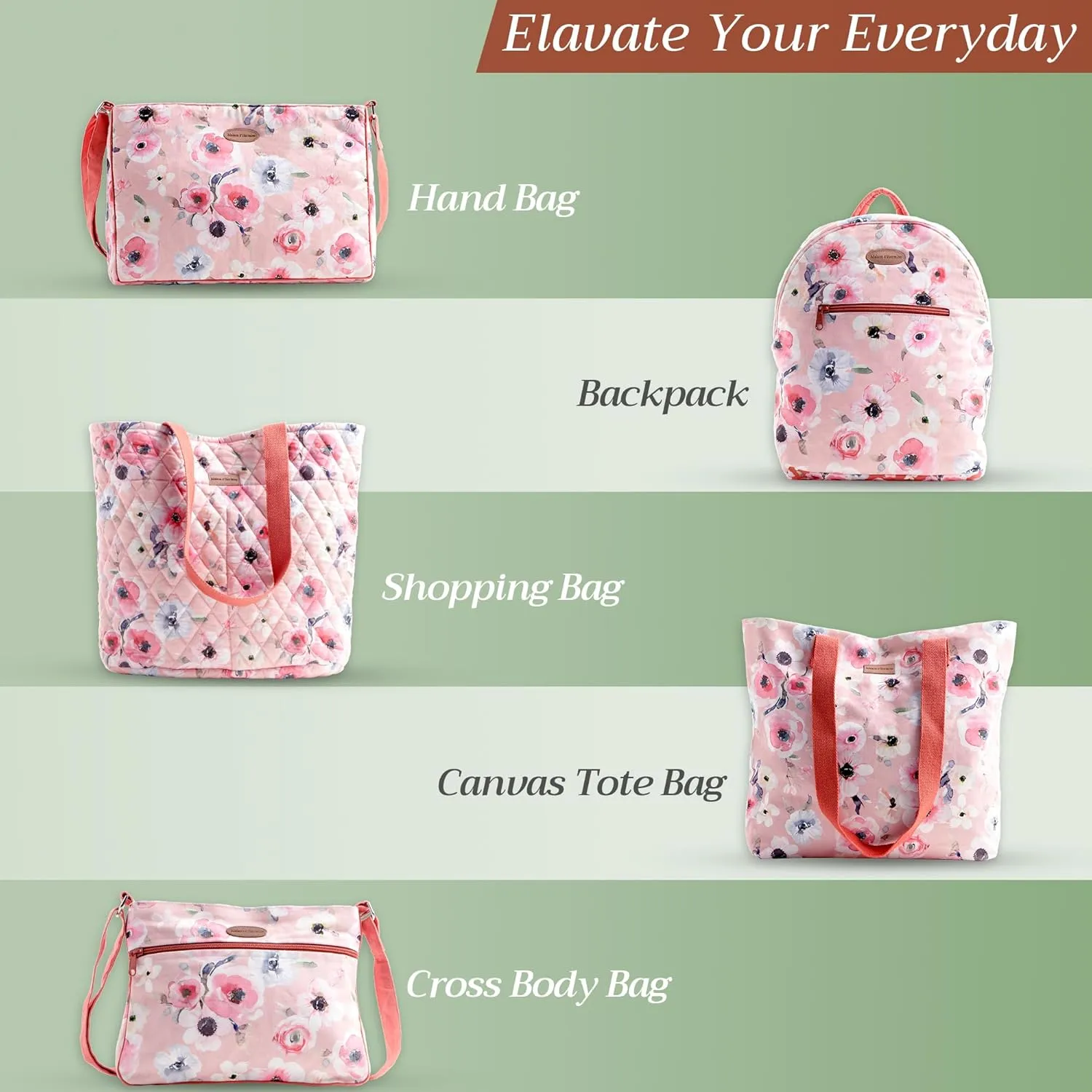 Maison d' Hermine Weekend Bag Cotton Quilted Duffel Overnight Luggage Weekender Gym Bag for Travel Men Women Family Trip