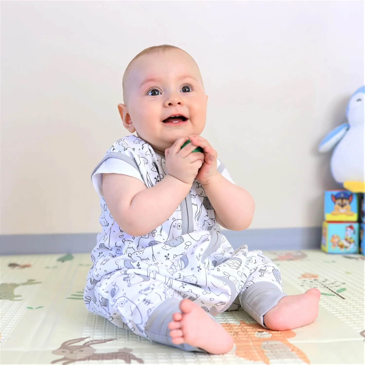 Mama Cheetah Toddler Sleep Sack with Feet 4T-5T, 0.5 TOG Organic Cotton Baby Wearable Blankets with Legs, Baby Sleeping Bag for Walkers, Early Walker X-Large, 3-Pack