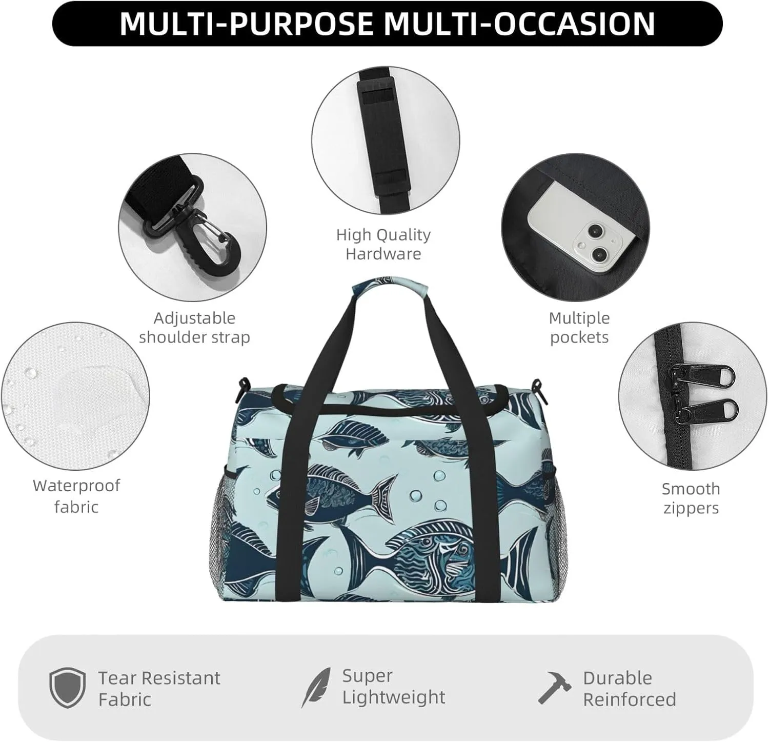 Manatee Animals Calf Durable Portable Crossbody Travel Bag, A Good Companion For Long-Distance Travel