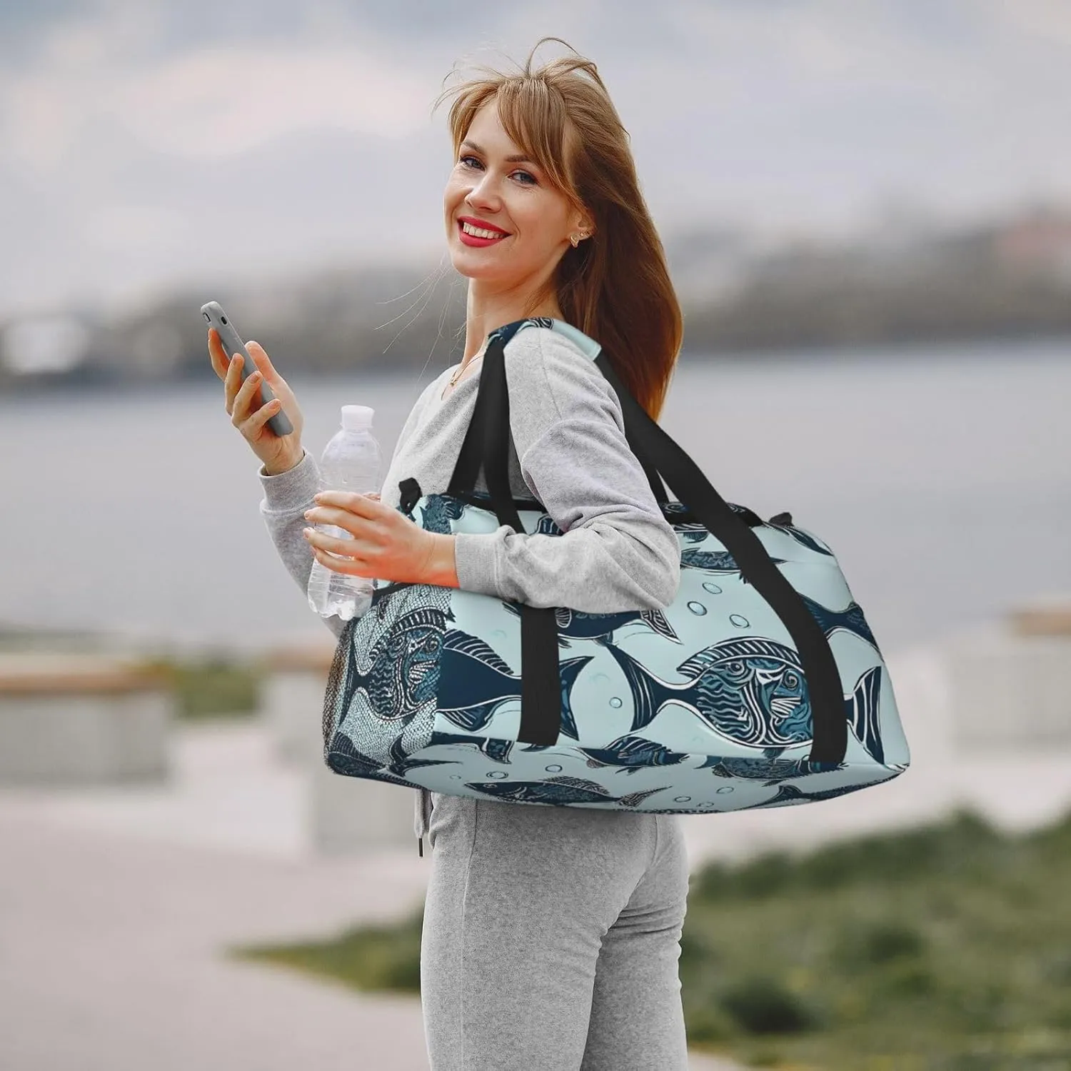 Manatee Animals Calf Durable Portable Crossbody Travel Bag, A Good Companion For Long-Distance Travel