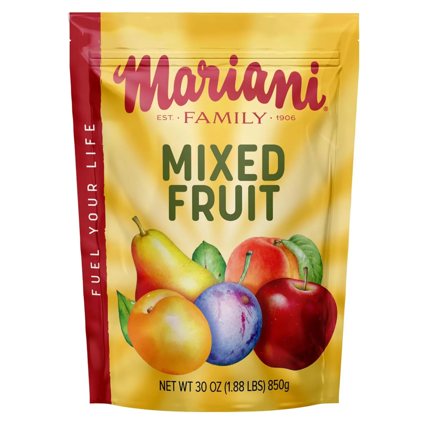 Mariani Mixed Fruit - 30oz Bags - Dried Fruit Mix No Sugar Added - Pears, Plums, Peaches, Apricots, Apples - American Made Quality Dried Fruit Snacks - Perfect for Trail Mix, Salads, Yogurt, Dessert