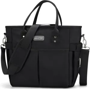 MAXTOP Lunch Bag Women for Work Insulated Thermal Lunch Box for Men with Wide-Open Pocket Reusable Leakproof Cooler Bags with Removable Shoulder Strap for Teacher Nurse Office Picnic Travel Black