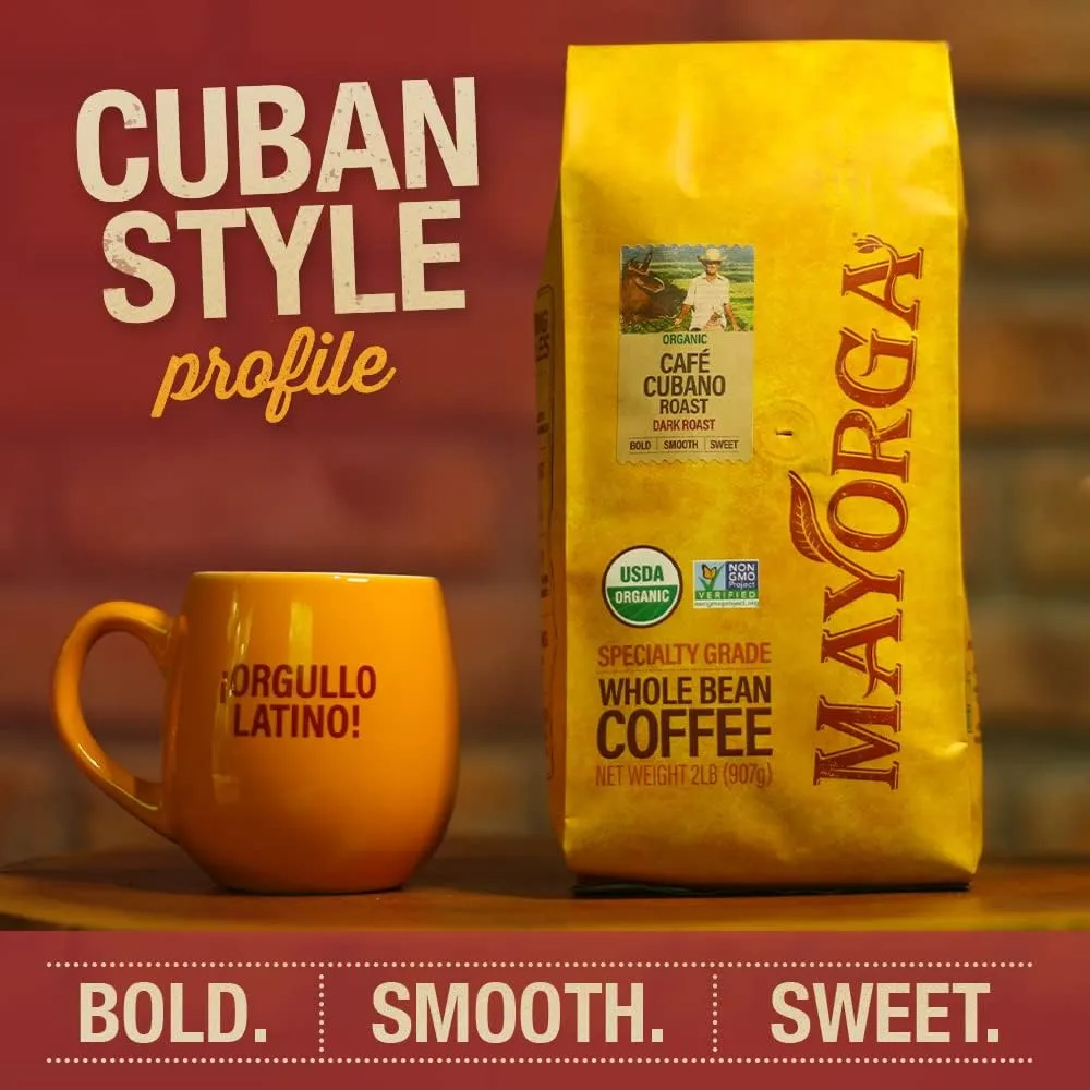Mayorga Dark Roast Coffee Gift Pack of 3, 12 oz bags- Mayan Blend, Cubano Roast and Muy Macho - 100% Arabica Café Whole Coffee Beans - Smoothest Organic Coffee - Specialty Grade, Non-GMO, Direct Trade