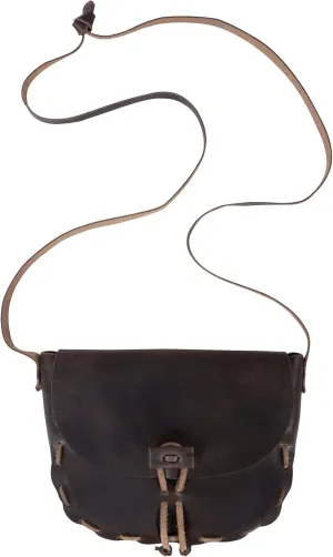 Medieval Style Shoulder Bag, Crossbody Bag, Travel Bag with Shoulder Bag, Full Grain Leather, Handmade, Bourbon Brown
