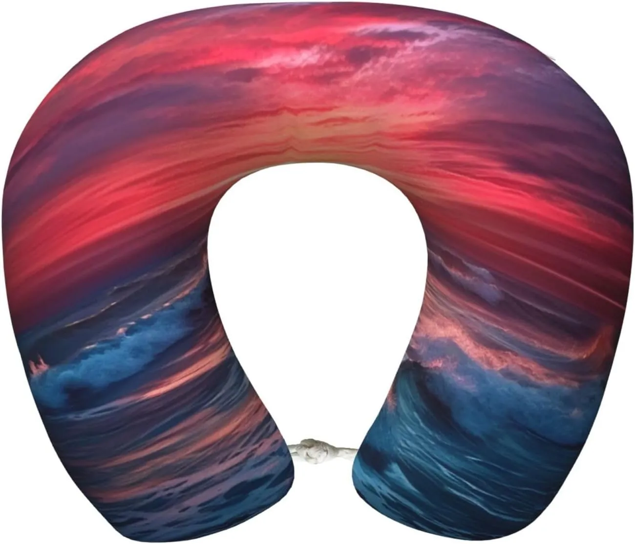 Memory Foam Travel Pillow Soft U-Shaped Neck Pillow Comfortable Ocean Tide at Warm Twilight Head Support Pillow Travel Accessories for Sleeping Rest Airplane Car and Office