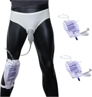 Mens Incontinence Protective Briefs – Includes 3 Urine Bags for Reliable Protection (Large)