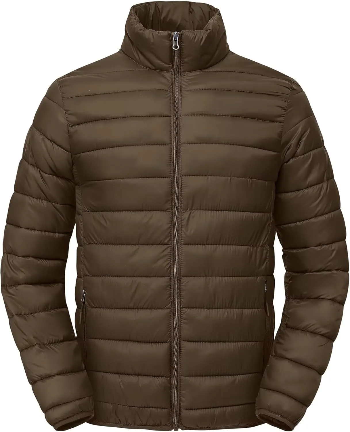 Men's Puffer Jacket Lightweight Warm Winter Coat with Zipper Pockets Insulated Ski Snow Down Jackets