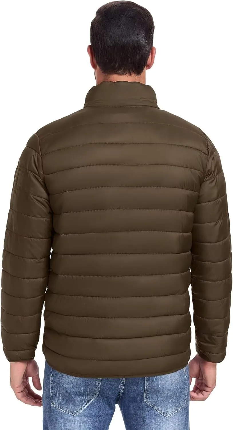 Men's Puffer Jacket Lightweight Warm Winter Coat with Zipper Pockets Insulated Ski Snow Down Jackets