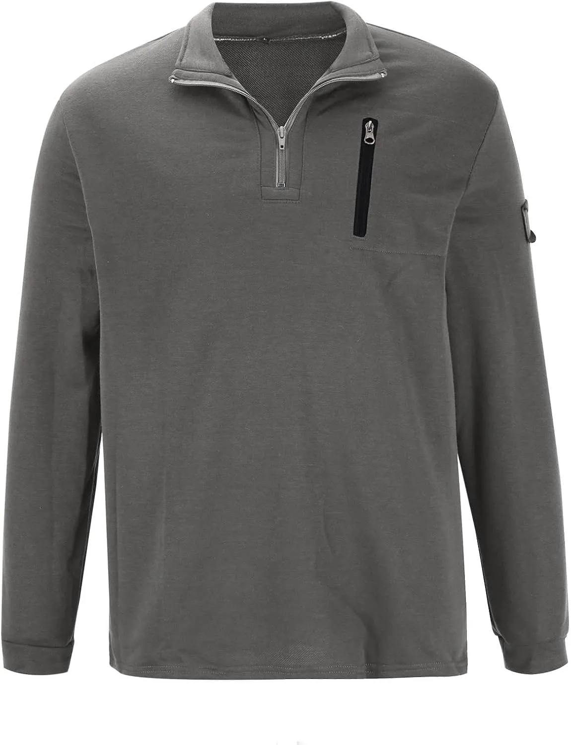 Mens Pullover 1/4 Zip Stand Collar Long Sleeve Polo Sweatshirt Fall Fashion 2024 Basic Casual Tops Athletic Golf Sport
