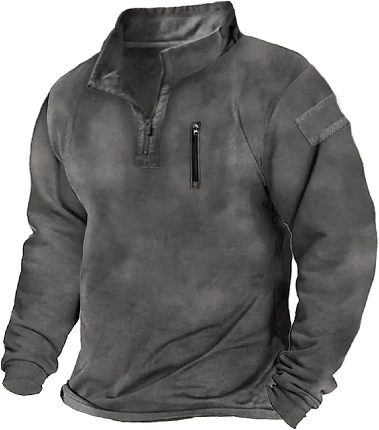 Mens Pullover 1/4 Zip Stand Collar Long Sleeve Polo Sweatshirt Fall Fashion 2024 Basic Casual Tops Athletic Golf Sport